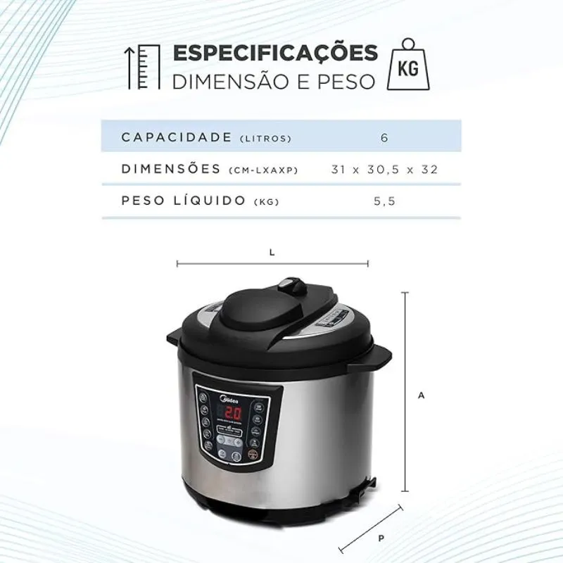 1.4 Midea PPA71- Melhor Panela de Pressão Elétrica