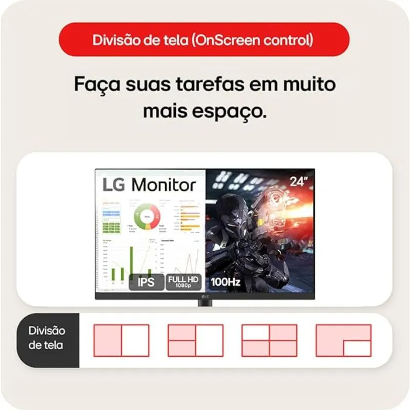 4.3 Melhor Monitor Gamer 2025 - LG 24