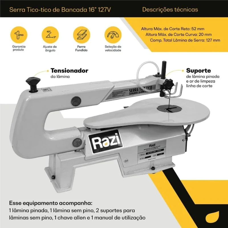 5.5 melhor serra tico tico de bancada - Razi RZ