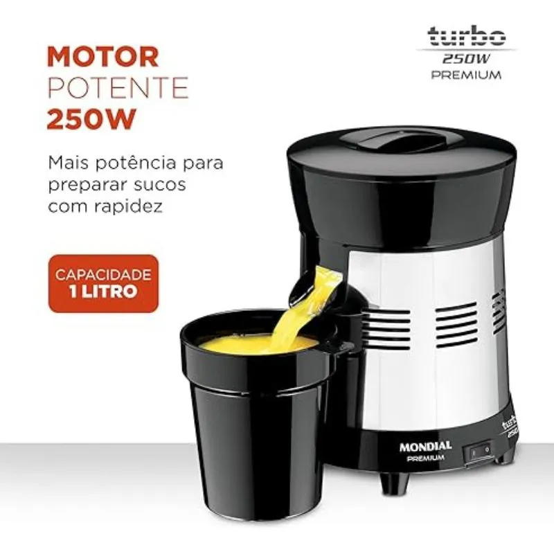 melhor espremedor de fruta eletrico - Mondial Turbo Premium
