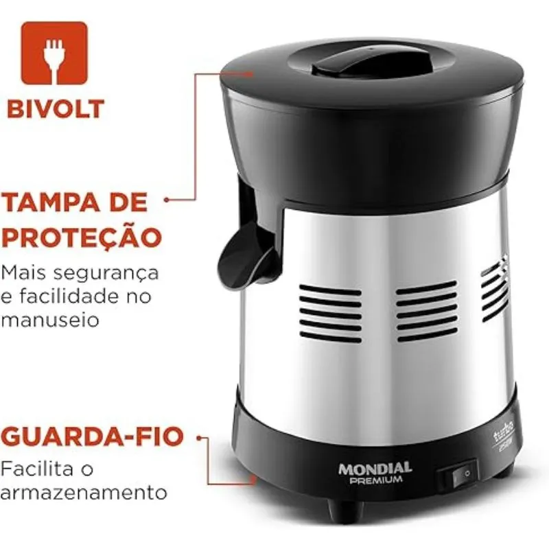 melhor espremedor de fruta eletrico - Mondial Turbo Premium