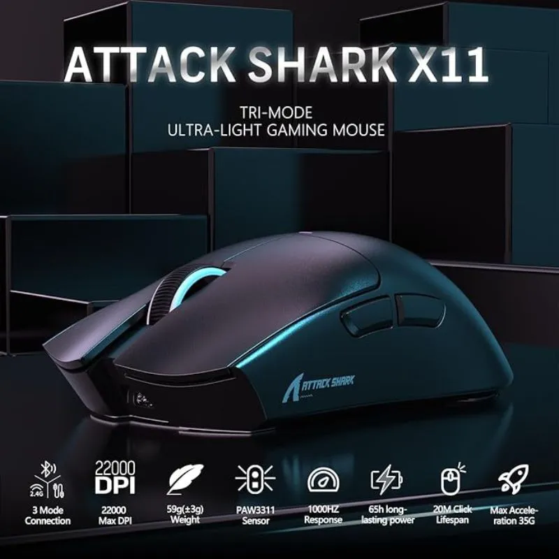 Melhor mouse gamer custo benefício Attack Shark X11 - RGB