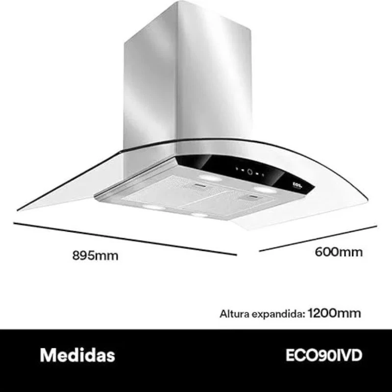 melhor coifa de ilha eos eco90ivd touch