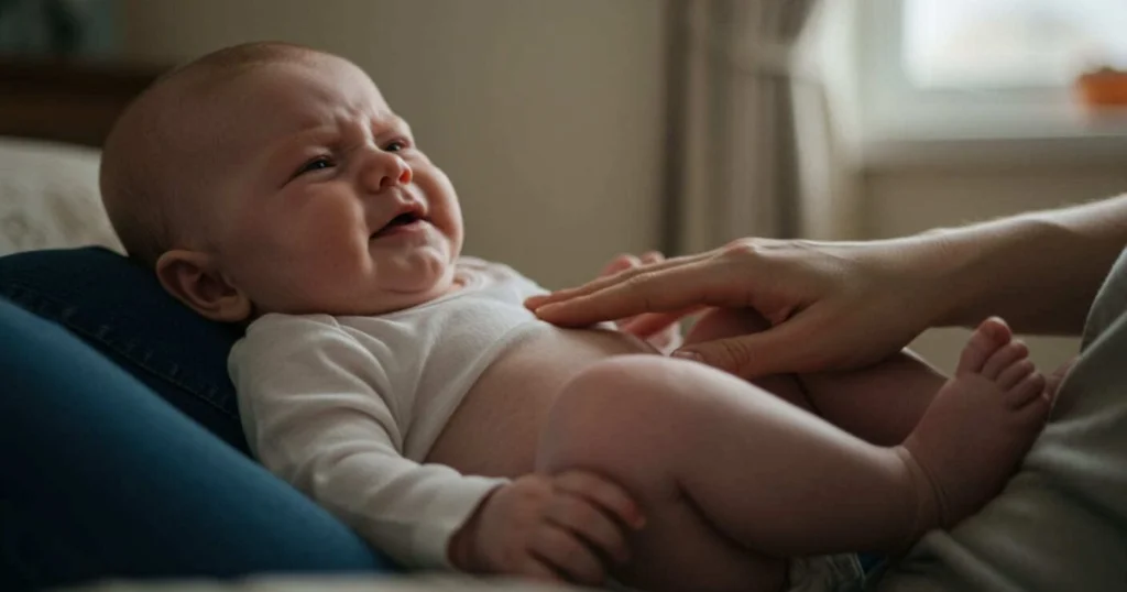 como diminuir colica de bebe massageando a barriga